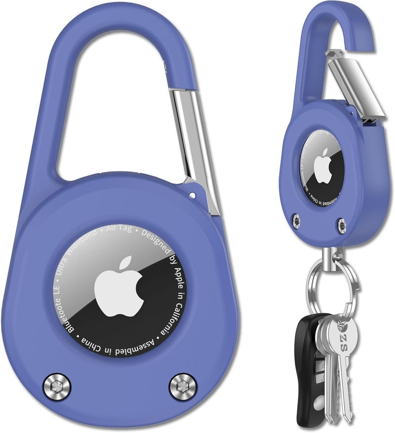Scallop Air Tag Keychain with Carabiner,Thick Hard PC Air Tag Holder,IPX8 Waterproof,Secure Lock,Universal Wheel Key Chain - Image 1